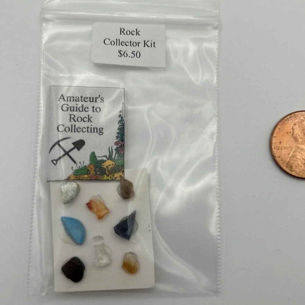 Handmade By Artist Miniature Rock Collector Kit, With A Printed Guide 1:12 - Picture 2 of 7